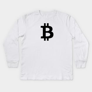 Bitcoin Logo Black - Crypto Kids Long Sleeve T-Shirt